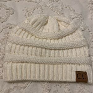 CC Boutique Cream colored fitted beanie